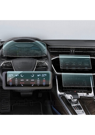 Audi A6 Dijital Gösterge,navigasyon,klima Kontrol Uyumlu Nano Ekran Koruyucu 4lü Set 2019/2025