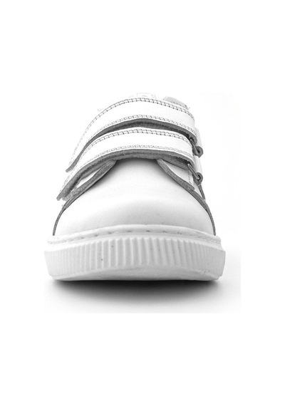 Hakiki Deri Beyaz Cırt Cırtlı Kız Çocuk Sneakers Ayakkabı Beyaz