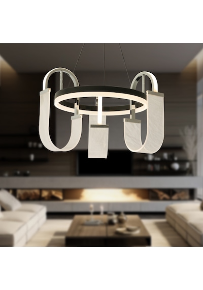 Debora 3 Lü 51 Watt Ledli Modern Tasarım Oturma Odası Salon Avize Beyaz