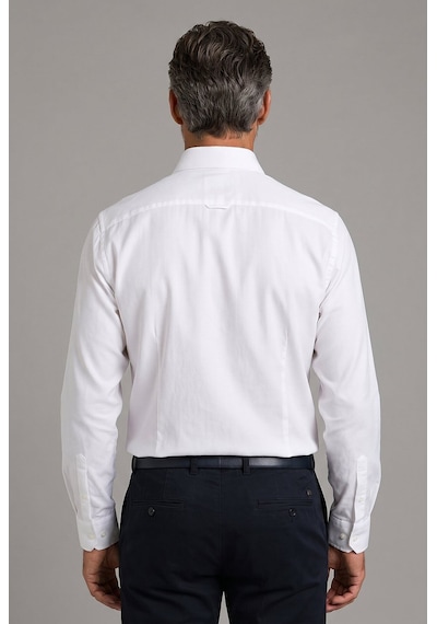 Bisse Beyaz Regular Fit Pamuk Cepsiz Klasik Uzun Yaka Gömlek Gmkls252204 D01