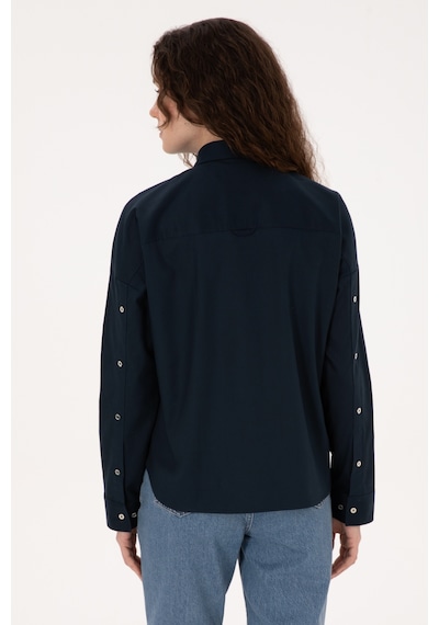 U.s. Polo Assn. Kadın Lacivert Gömlek Desenli 50316377-vr033 Lacivert