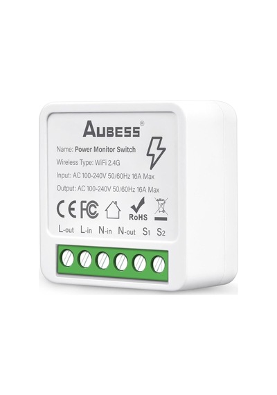 Tuya Aubess Wi-fi 16a Mini Akıllı Anahtar: Entegre Enerji İzleme Özelliği Ve Alexa & Google İle Uyumlu
