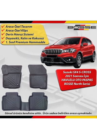 Suzuki Sx4 S-cross Paspas Araca Özel 2021 Sonrası İçin Derin Havuzlu Paspas Bosse North Serisi