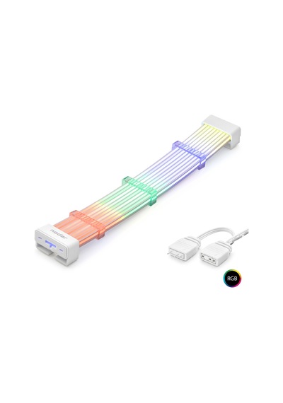 2x8 Pin Argb Pcie Gpu Güç Uzatma Kablosu Bükülebilir 3 Mm 44 Led Beyaz Nd2802a Hmngoxxtptprp