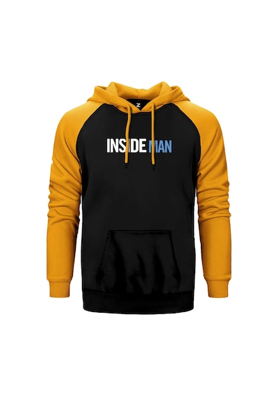 Insade Man Blue Sarı Renk Reglan Kol Kapşonlu Sweatshirt Sarı