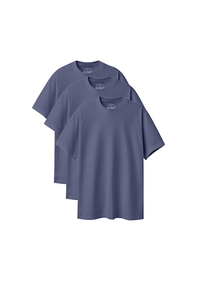 Velvoria Unisex Oversize Basic 3'lü Antrasit Renk T-shirt Çok Renkli19