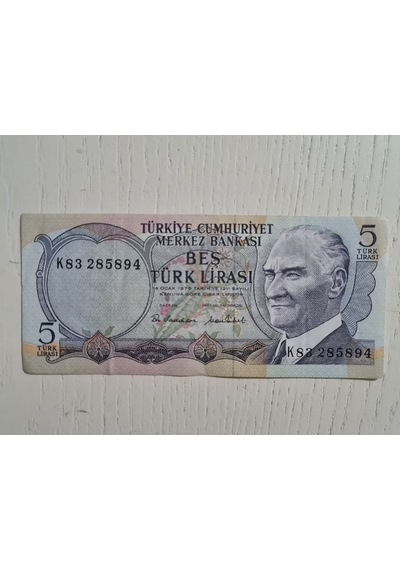 6. Emisyon 5 Türk Lirası Kondüsyonda Banknot Koleksiyon