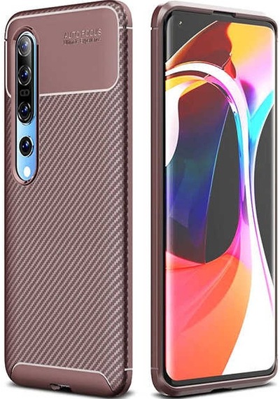 Xiaomi Mi 10 Kılıf Kamera Çıkıntılı Karbon Fiber Dokulu Renk Atmaz Kapak Negro