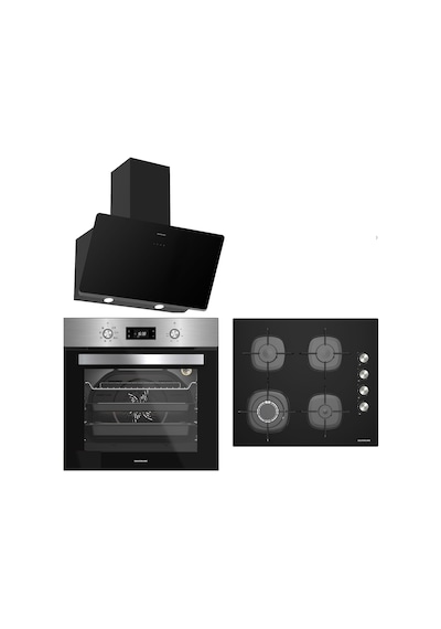 Silverline BO6504X01 - CS5629B01 - 3457 Soho Siyah Ankastre Set