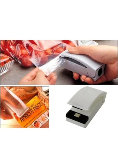 Pilli Poşet Kapatıcı Super Sealer Paket Kapatıcı Poşet Ağzı Kapatıcı Plastik 10 X 15 Gri Tr Diğer
