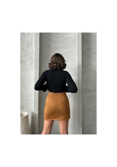 Verymoda Süet Mini Etek - F1573 Taba