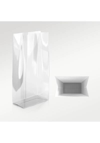 Omeyva Kare Tabanlı Şeffaf Torba Poşet - 7,5 X 5 X 21 Cm. - 250 Adet