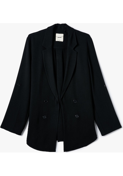 Koton Blazer Ceket Kruvaze Düğmeli Katlanabilir Kollu Rahat Kesim Siyah 4sak50021ew Siyah Koton Blazer Ceket Kruvaze Düğmeli Katlanabilir Kollu Rahat Kesim Siyah 4sak50021ew Siyah