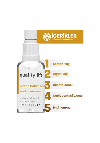 Quality Life Yoğun Keratin Bakımı Serumu Keratin 30 ML