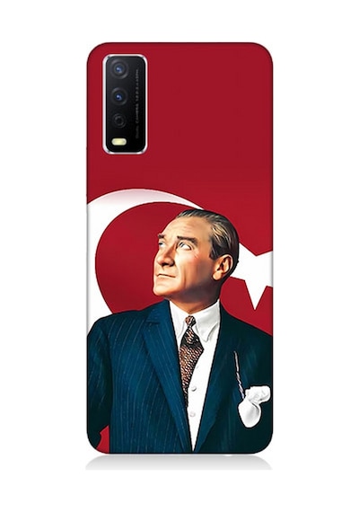 Vivo Y20s Uyumlu Silikon Kılıf Mustafa Kemal Atatürk Ve Bayrak