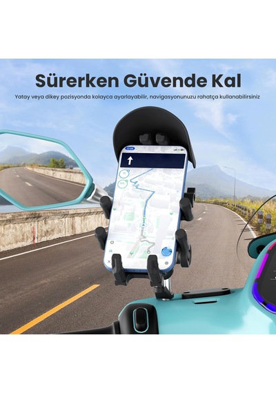Bix Bmph05 Güneşlik Başlıklı Motosiklet Bisiklet Telefon Tutucu