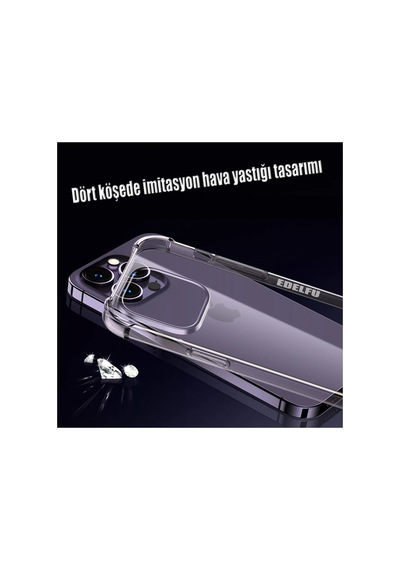 Iphone 14 Pro Uyumlu Köşeleri Airbag Tampon Silikon Darbeye Dayanıklı Şeffaf Kılıf Çok Renkli