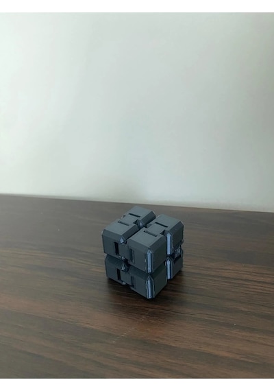 Sonsuz Küp Infinity Küp Stres Atıcı, 3d Baskı, Eğlenceli Ve Taşınabilir Fidget Oyuncağı Siyah