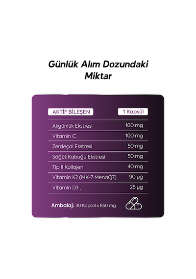 Dr. Henri Tip 2 Kollajen C Vitamini D3 & K2 İçeren Takviye Edici Gıda 30 Kapsül