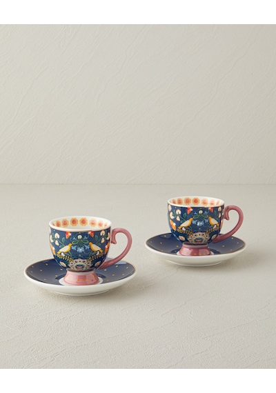 English Home Wingy New Bone China 4 Parça 2 Kişilik Kahve Fincan Takımı 100 Ml Lacivert Lacivert