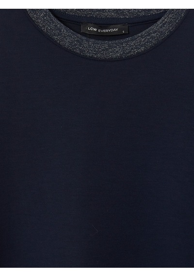 Lcw Everyday Lacivert Soft Touch Oversize Kadın Sweatshirt Tunik
