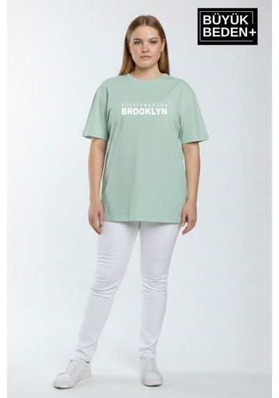 Superlife Kadın Büyük Beden Willamsburg Brooklyn Baskılı 3xl-6xl Bisiklet Yaka Tshırt Spr26btsk510-16 Yeşil Superlife Kadın Büyük Beden Willamsburg Brooklyn Baskılı 3xl-6xl Bisiklet Yaka Tshırt Spr26btsk510-16 Yeşil
