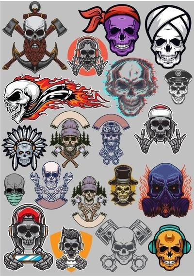 Kurukafa Sticker Set-3 24 Parça Telefon, Tablet, Defter, Laptop Sticker