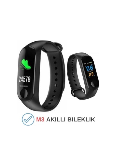 M3 Akıllı Bileklik Saat Renkli Ekran Adım Sayar Nabız Ölçer Android Iphone Ios Uyumlu Nocolor-8b80944b - 29117726