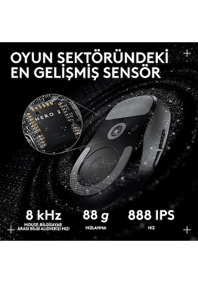 Logitech 910-007532 GPROX SUPERLIGHT 2C Kablosuz Oyuncu Mouse Siyah