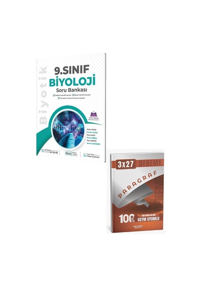 Biyotik 2027 9. Sınıf Biyoloji Soru Bankası+anla Kazan Paragraf Deneme