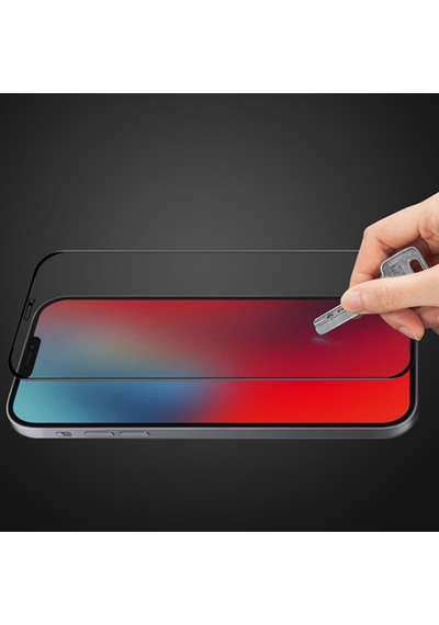 Apple Uyumlu   iPhone 12 Pro Max 3D Full Privacy Gizlilik Cam Ekran Koruyucu Siyah