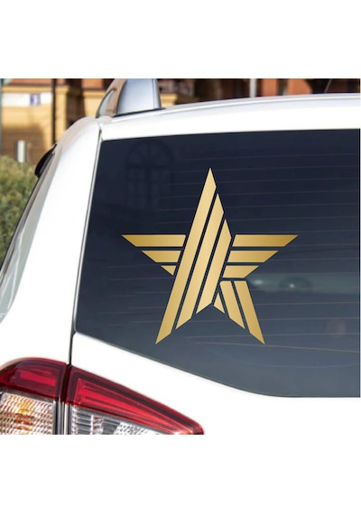 Çubuk Desenli Yıldız Sticker - Araba Oto Motosiklet Karavan Cam Sticker - 00059 20x20 Cm