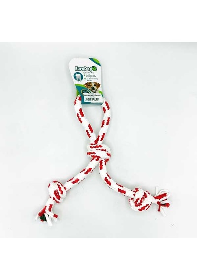 Semeglbl Eurodog Diş İpi Halka Üç Düğüm Kırmızı Beyaz 30 Cm