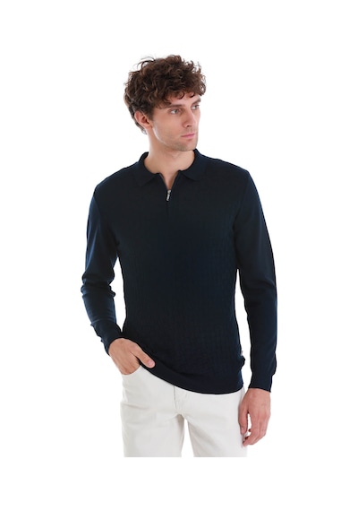Hatemoğlu Lacivert Regular Fit Jakarlı Polo Yaka Yünlü Triko Kazak 34202023a003 005 Lacivert Hatemoğlu Lacivert Regular Fit Jakarlı Polo Yaka Yünlü Triko Kazak 34202023a003 005 Lacivert