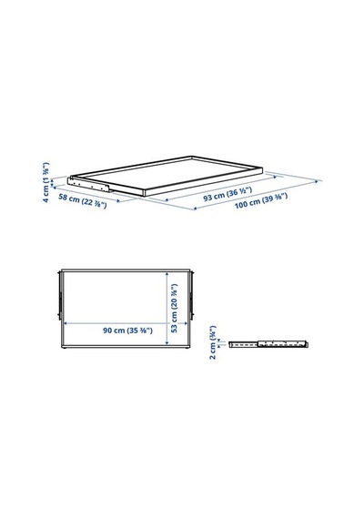 Ikea Komplement Sürgülü Raf, Ağartılmış Meşe Görünümlü, 100x58 Cm