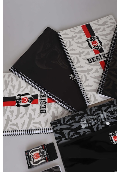 Lisanslı Beşiktaş A4 Spiralli 4 Lü A4 Defter Seti ,silgi,versatil Uçlu Kalem Diğer