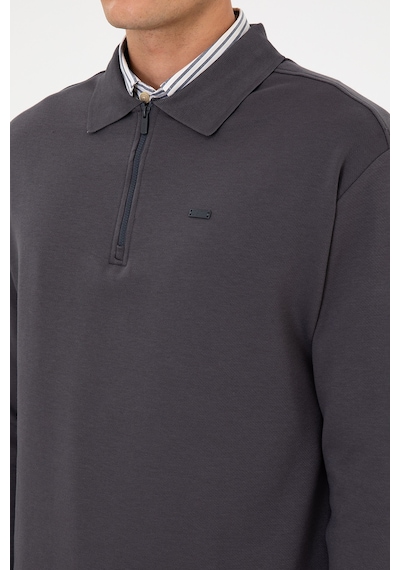 U.S. Polo Assn. Erkek Comfort Fit Yarım Fermuarlı Gri Sweatshirt 50316484-VR024 U.S. Polo Assn. Erkek Comfort Fit Yarım Fermuarlı Gri Sweatshirt 50316484-VR024