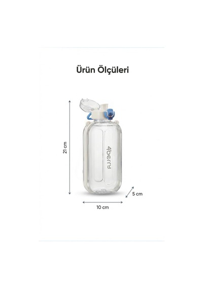 750 Ml Spor Matara Sızdırmaz Kapaklı, Tek Elle Kullanım, Askılı Taşınabilir Su Şişesi, Beyaz Çok Renkli