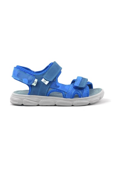 Rakerplus Hakiki Deri Mavi Kamuflaj Çocuk Sandalet (539696914) Mavi