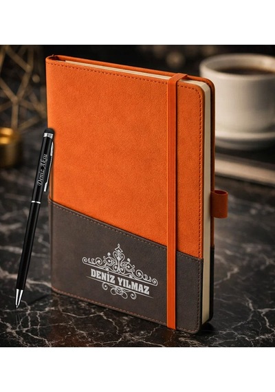 Bk Gift Kişiye Özel Turuncu Termo Deri Defter Ve Touchpen Kalem Seti -14, Kurumsal Ve Özel Hediye, Yeni İş Hediyesi Kobitmeyencom36121 Bk Gift