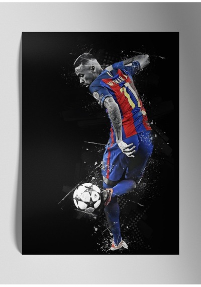 Metal Baskı Parlak Duvar Tablosu - Neymar Jr