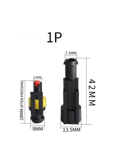25 Adet 1 Pin Süper Seal Konnektör Su Geçirmez Oto Dişi Erkek (552491009)