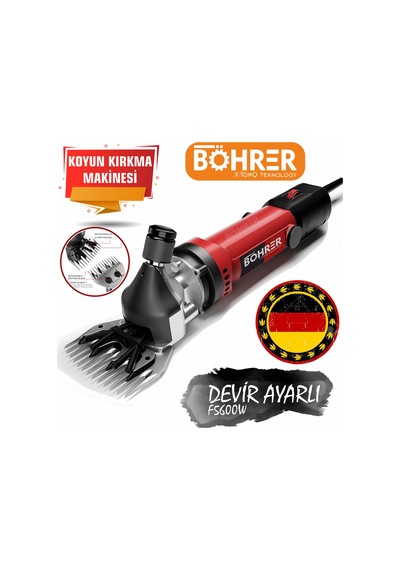 Böhrer Hb0251t Alman Koyun Keçi Kırkma Kırpma Makinesi , 3200w 6 Kademe Devir Ayarlı , Bakır Sargılı