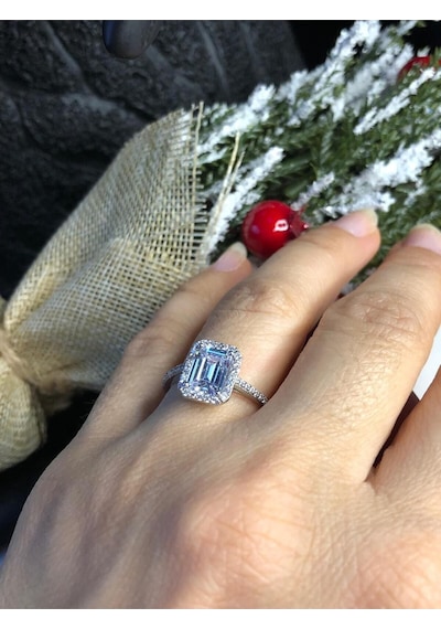 Vog Pırlanta Montür Effective Diamond Baget Evlilik Tektaşı 925 Ayar Gümüş Sevgiliye Eşe Yüzük