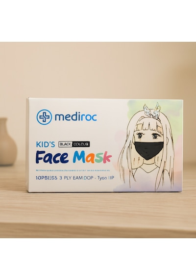 Çocuk Cerrahi Maske Siyah 10'lu Lastikli