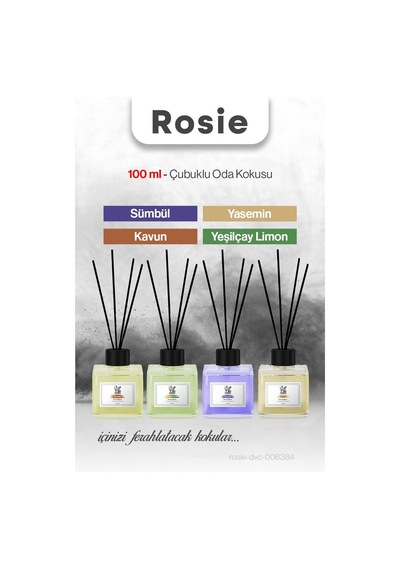 Rosıe 4'lü 100 Ml Yasemin, Kavun, Sümbül Ve Yeşilçay Limon Oda Kokusu Fresh