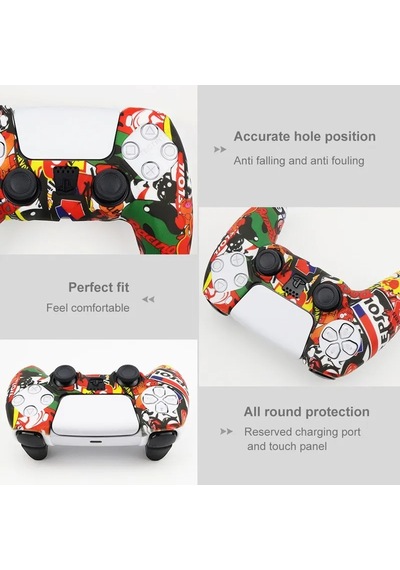 Silikon Koruyucu Kol Örtüsü Ps5 Denetleyici Aksesuarları Kauçuk Kılıf Ps5 Ince Camo-red Silikon Koruyucu Kol Örtüsü Ps5 Denetleyici Aksesuarları Kauçuk Kılıf Ps5 Ince Camo-red