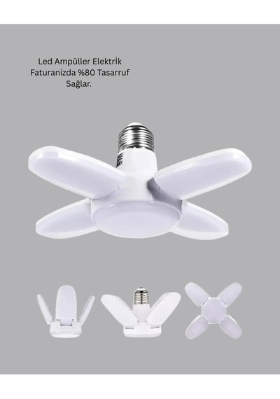 Astraltech Enerji Tasarruflu Led Ampül 60 Watt 4 Kollu Beyaz Işık Yeni Nesil Çok Renkli