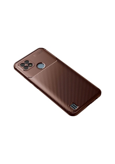 Realme C21 Kılıf Auto Focus Karbon Kapak - Kahverengi 0.2M-Çok Renkli
