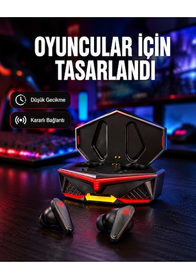 Mey İthalat Led Işıklı Metal Kasa Kablosuz Kulaklık Yeni Nesil Diğer